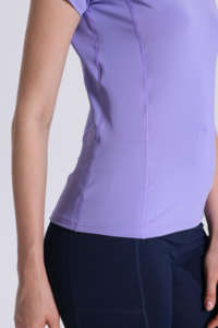 夏の女性用軽量アウトドア通気性ランニングスポーツ速乾性Tシャツ、通気性のある伸縮性のある半袖フィットネストップ - Product Image 4