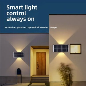Projecteur solaire mural extérieur à <span class=keywords><strong>double</strong></span> tête LED pour cour, jardin, villa, allée, éclairage haut et bas - Product Image 3