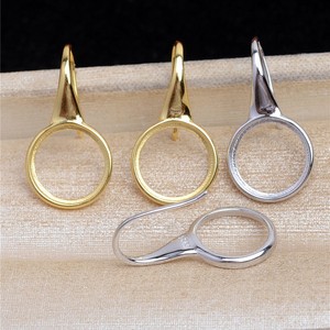 Support d'accessoires en argent S925 Wenchi pour perles, édition coréenne 16259, composants de bijoux pour boucles d'oreilles à aiguille droite 10-12 - Product Image 1