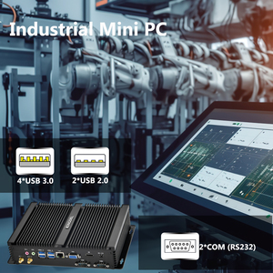 Abd stok endüstriyel bilgisayar, çekirdek i5 CPU, 2xCOM RS232, çift ekran HD + VGA, fansız Mini PC, tam Metal kasa - Product Image 4