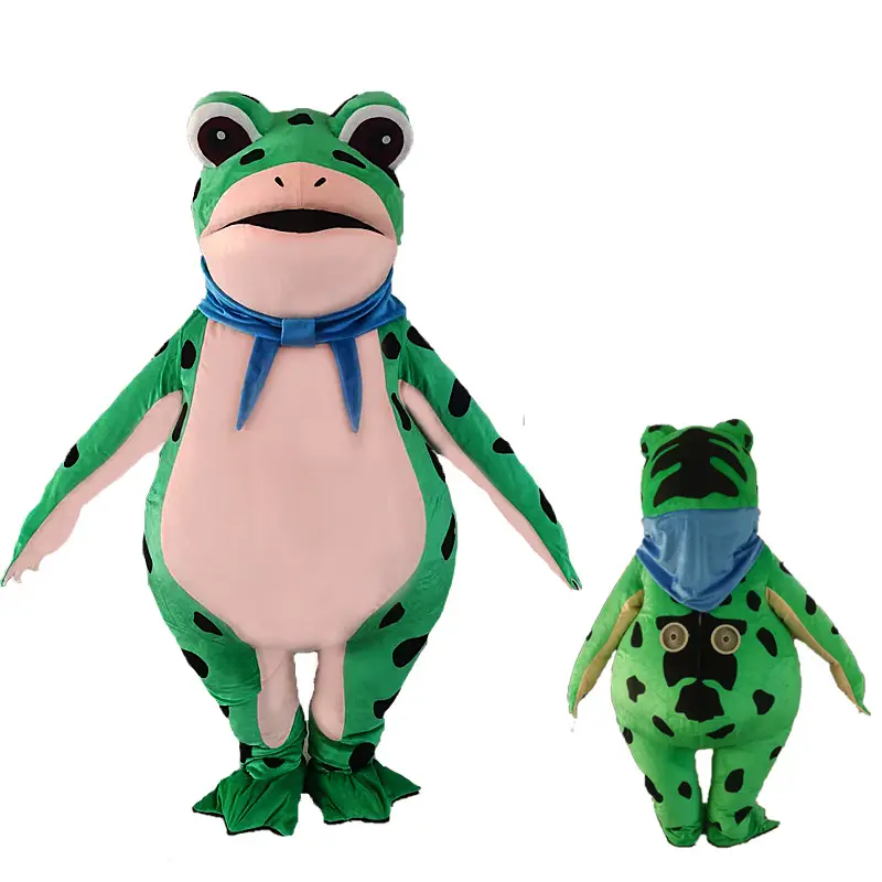 Costume della figura del fumetto della rana costume gonfiabile della rana vestito della bambola del rospo copricapo della peluche