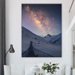 Peinture sur toile imprimée <span class=keywords><strong>Paysage</strong></span> sacré des montagnes enneigées du Népal Décoration murale Art Impression Ciel étoilé du Népal - Product Image 4