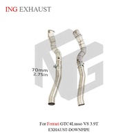 Collecteur d'échappement en acier inoxydable ING pour Ferrari GTC4Lusso V8 3.9T avec bouclier thermique, pièces de tuning automobile de haute qualité