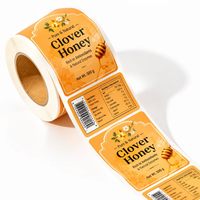 Étiquettes personnalisées pour pots de miel, autocollants adhésifs, logo, vinyle imperméable, emballage liquide avec impression d'étiquettes alimentaires en feuille d'or