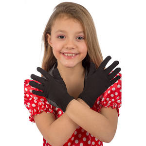 GANTS POUR ENFANTS EN TISSU EXTENSIBLE NOIR 17CM TAILLE UNIQUE - Product Image 1