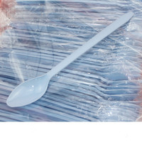 Cuillère en plastique jetable colorée de 19 cm de long pour la crème glacée, le pudding, le dessert, la cuisine