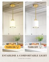 Lampe suspendue avec abat-jour en verre blanc laiteux, conversion de couleur 6RGB, hauteur réglable, adaptée aux salons et aux couloirs