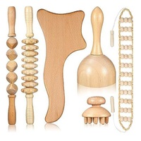Kit d'outils de massage en bois Gua Sha pour le drainage lymphatique, anti-cellulite et raffermissement du corps, adapté au dos, au cou et au visage