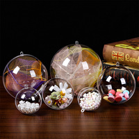 Ornements Ronds en Plastique Creux Flottants Transparents, Remplitables, Tailles Assorties, pour Noël et Mariages, Vente en Gros