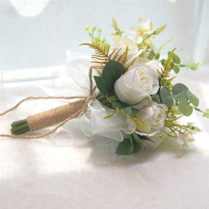 Bouquet de mariée en fleurs de soie Eternal Angel, style coréen, style forêt, accessoires photo pour mariage, fait main - Product Image 4