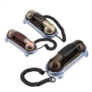 <span class=keywords><strong>Mini</strong></span> téléphone mural rétro antique, téléphone filaire, téléphone fixe, téléphone vintage pour la maison, l'hôtel - Product Image 1