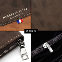 Dompet panjang pria kustom dompet clutch ritsleting tas kartu kapasitas tinggi Eropa dan Amerika tas ponsel dompet koin