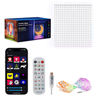 Rideau lumineux intelligent à 400 LED RGB programmable, alimenté par USB, avec télécommande via application, pour décoration intérieure et extérieure