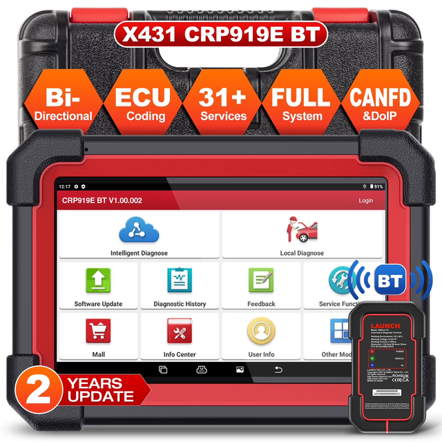 LAUNCH X431 CRP919E BT 2026 Newest Full System Bi-directional Car Diagnostic Tool As CRP919X BT 2 Years Free Update