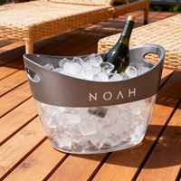 Seau à glace en forme de bateau en plastique OEM pour bouteilles de bière, bacs à boissons pour les fêtes