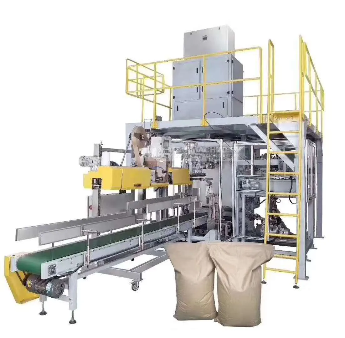 Full automatic packing machine flour rice sugar candy powder feed food pellet packing machine 50kg packing machine price