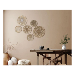 ตะกร้าแขวนผนังสไตล์โบฮีเมียนฟางสินค้ามาใหม่ตกแต่งผนังด้วยศิลปะจากหญ้าทะเลตะกร้าสานสานสำหรับตกแต่งผนัง - Product Image 4