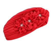 Gorro Turbante de Color Sólido, Pañuelo Musulmán, Gorro Interior para Hijab, Envoltura para la Cabeza Árabe, Sombrero para Mujer India, con Diamantes y Flores, de Poliéster a la Moda