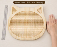 Papan Garukan Kucing dari Kayu Solid, Tidak Mudah Rontok, Tahan Lama & Tahan Gores, Tempat Tidur Kucing, Mainan Interaktif untuk Hiburan Kucing Sendiri