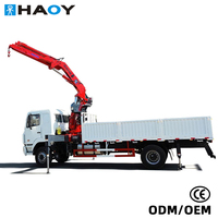 Grue articulée montée sur camion HAOY 12 tonnes, hydraulique, pliable, télécommandée, pour atelier