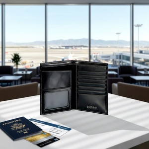 Porta Pasaportes de Cuero Boshiho con Protección RFID, Delgado, para Viajes y Negocios, Protector de Tarjetas de Crédito, Personalizable, Venta al Por Mayor - Product Image 1