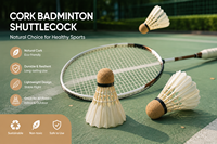Volant de badminton à base de liège, 16 plumes, pour centre sportif, club de fitness, équipement d'entraînement de badminton, vol stable, jeu durable