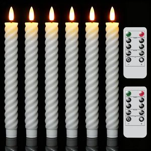 Bougie LED sans flamme en spirale à 10 touches, à piles, effet flamme 3D réaliste, en cire de paraffine – Faite à la main pour le Ramadan et les célébrations des fêtes - Product Image 1