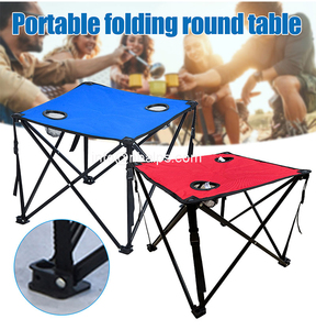 Table de camping pliante en acier OEM populaire pour l'extérieur avec porte-gobelets FD-S013 - Product Image 2