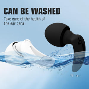 Bouchons d'oreilles en silicone souple avec réduction du bruit de 32 dB <span class=keywords><strong>pour</strong></span> <span class=keywords><strong>dormir</strong></span>, réutilisables, type <span class=keywords><strong>bandeau</strong></span>, intrinsèquement sûrs, avec étui de transport - Product Image 4