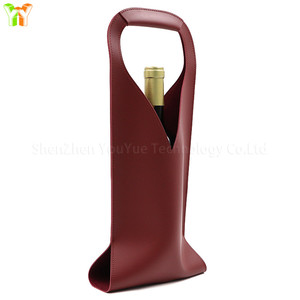 Portador de <span class=keywords><strong>vino</strong></span> de cuero reutilizable listo para enviar, botella única ecológica, portabebés de cerveza de champán, soporte enfriador, bolsas de regalo - Product Image 2