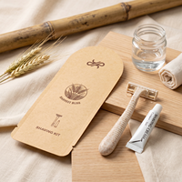 Ensemble d'articles de toilette écologiques pour hôtel, emballage en papier kraft biodégradable personnalisé en gros, kit d'articles de toilette jetables pour hôtel de charme