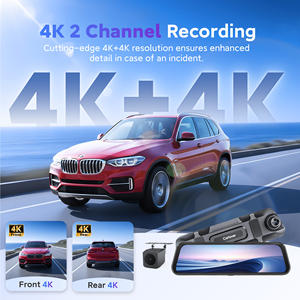 Caméra de tableau de bord pour voiture avec écran tactile double objectif 9,66 pouces 4K+4K, <span class=keywords><strong>rétroviseur</strong></span> de voiture, boîte noire, caméra de <span class=keywords><strong>rétroviseur</strong></span>, dashcam pour voiture - Product Image 3