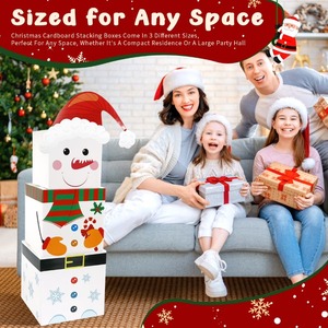 Christmas gift <b>box</b> with lid, reusable, stackable, nested <b>box</b>, unique for Christmas <b>parties</b>, customizable according to needs - Product Image 3