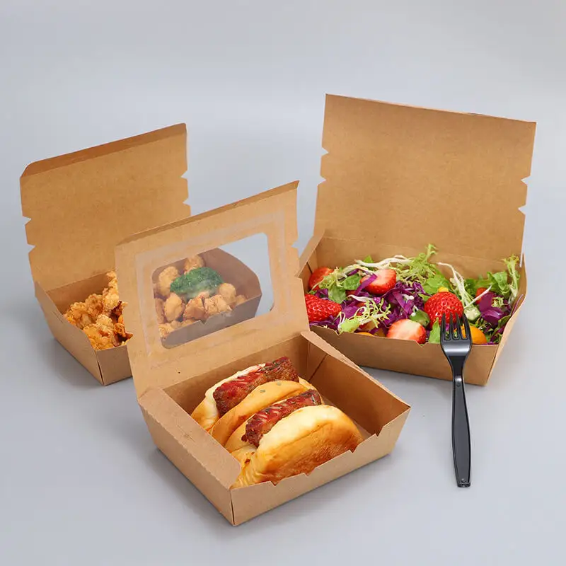 ハッピーミールハンブルクファストチャイニーズクラフトテイクアウェイ使い捨てラウンドヌードルComparent Food Sushi Packaging Box