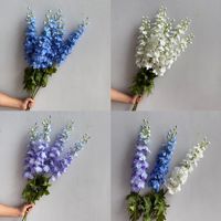 Bunga simulasi delphinium violet besar untuk dekorasi pernikahan, lanskap luar ruangan, fotografi pernikahan, grosir pabrik.