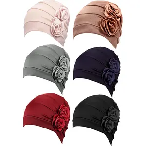 HZO-18115 chemio turbante copricapo fiore Beanie sciarpa berretto avvolgere la testa cappello perdita di capelli per il paziente cancro