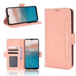Étui portefeuille en cuir à rabat avec plusieurs emplacements pour cartes et motif rayé pour téléphone <span class=keywords><strong>NOKIA</strong></span> <span class=keywords><strong>C21</strong></span> <span class=keywords><strong>Plus</strong></span> - Product Image 1