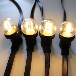 Festoon colgante para exteriores, Cable de goma plano de 50M, 50 lámparas E27, cadena de luces de cinturón - Product Image 6