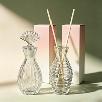 Bouteille diffuseur en verre décor coquillage 100ml vide pour huile parfumée avec bouchon mat, accessoire d'aromathérapie de luxe pour chambre à coucher