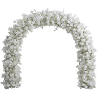 Decoración Floral para Arco de Boda, Flores para Exhibición en Salón de Eventos, Decoración de Arco de Boda con Hortensias y Rosas en Hilera