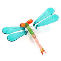Nouveau Style Sculpté Art Cadeau Décoration Oeuvre Souffler Verre Figurine Animal Libellule