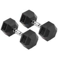 Ensemble d'équipement de gymnastique Haltères hexagonales en caoutchouc et mancuernas pour exercices de fitness Haltères en caoutchouc Hex