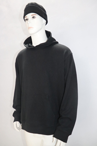 Custom Men Solid Black Loose Hoodie 55% Hanf 45% Bio-Baumwolle Langarm verdickter <span class=keywords><strong>Pullover</strong></span> mit Tasche - Product Image 2