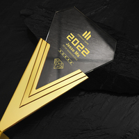 Trofeo Deportivo de Cristal y Metal Personalizado, Premio de Campeonato, Acabado en Oro, Plata y Cobre, Diseño Duradero con Grabado Láser para Juegos