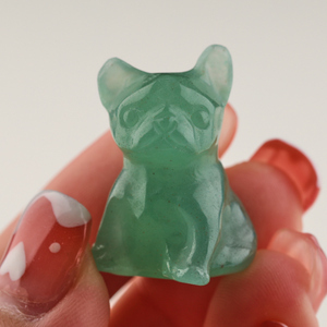 Mini Figurines de bouledogue français en cristal de Quartz, décoration de la maison, cadeau pour enfants - Product Image 5