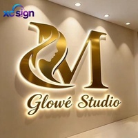Transformateur d'enseigne commerciale LED rétroéclairée en acier inoxydable avec rainure de guidage lumineux en acrylique, étanche IP65 pour immeubles de bureaux