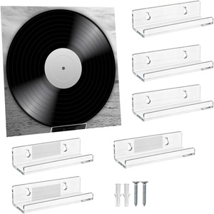 Étagère murale pour disques vinyles, lot de 6, support d'album en acrylique, présentoir, vente flash, cadres pour pochettes d'album, 12 pouces, 7 pouces, étagère pour CD - Product Image 1