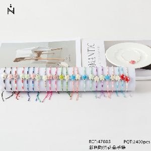 BRACCIALE A TUBO Braccialetti con fiori colorati e perline per donna, gioielli alla moda, lotto da 2400 pezzi - Product Image 2