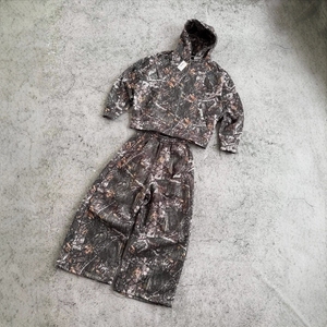 Conjunto Deportivo para <span class=keywords><strong>Hombre</strong></span>, 400-450 GSM, Lavado Ácido Personalizado, Camuflaje Desgastado, <span class=keywords><strong>Chándal</strong></span> 100% Algodón, Conjunto de Sudadera con Capucha de 2 Piezas - Product Image 5