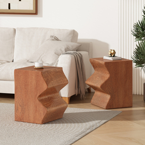 Modern Side <b>Table</b> Set 2 Rectangular Outdoor/Indoor Adjustable Height <b>Console</b> <b>Table</b> Nesting End <b>Table</b> Magnesium - Product Image 1